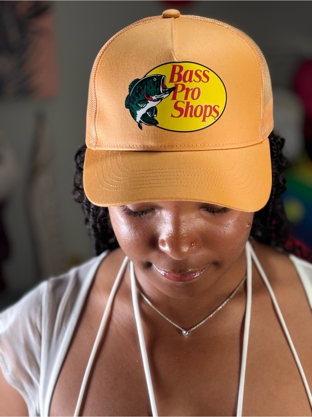 Bass Pro Shops Peach Logo Mesh Cap